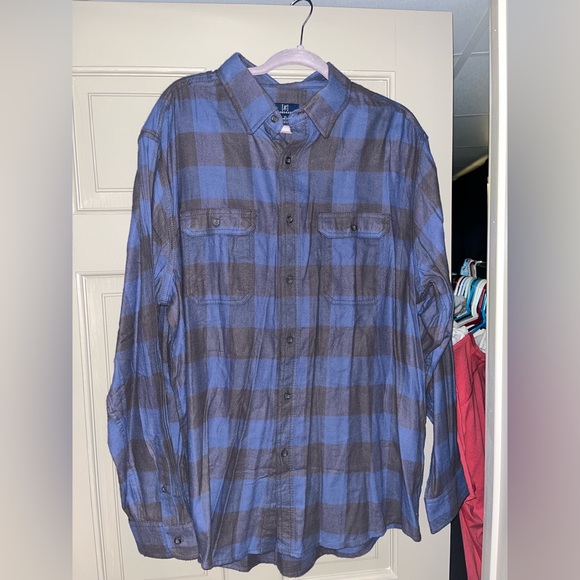 George Other - Mens blue and gray flannel